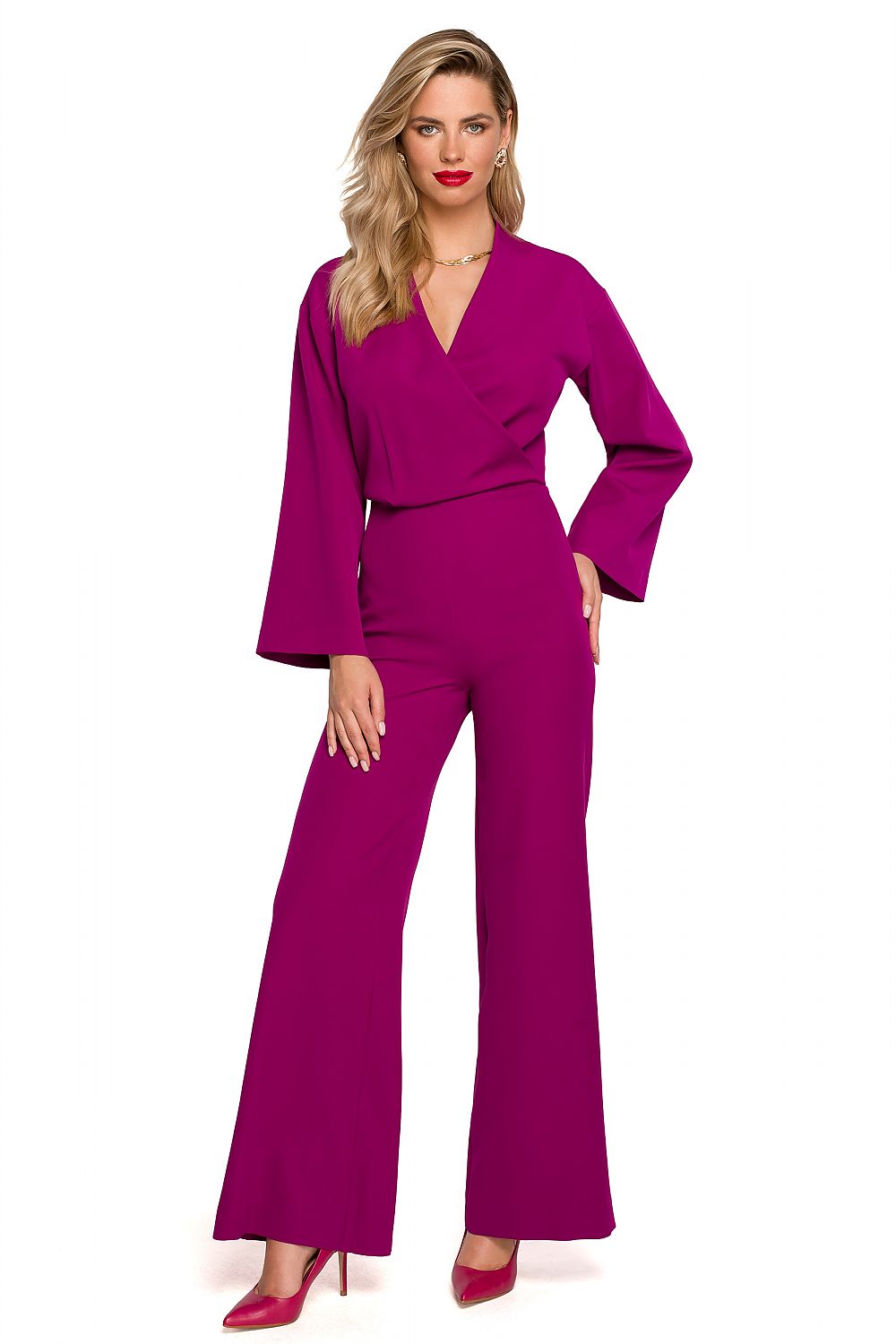 Dress Makover til dame fra MS StyleHaven, laget av polyester, farge Fiolett, størrelse s, med long ermer