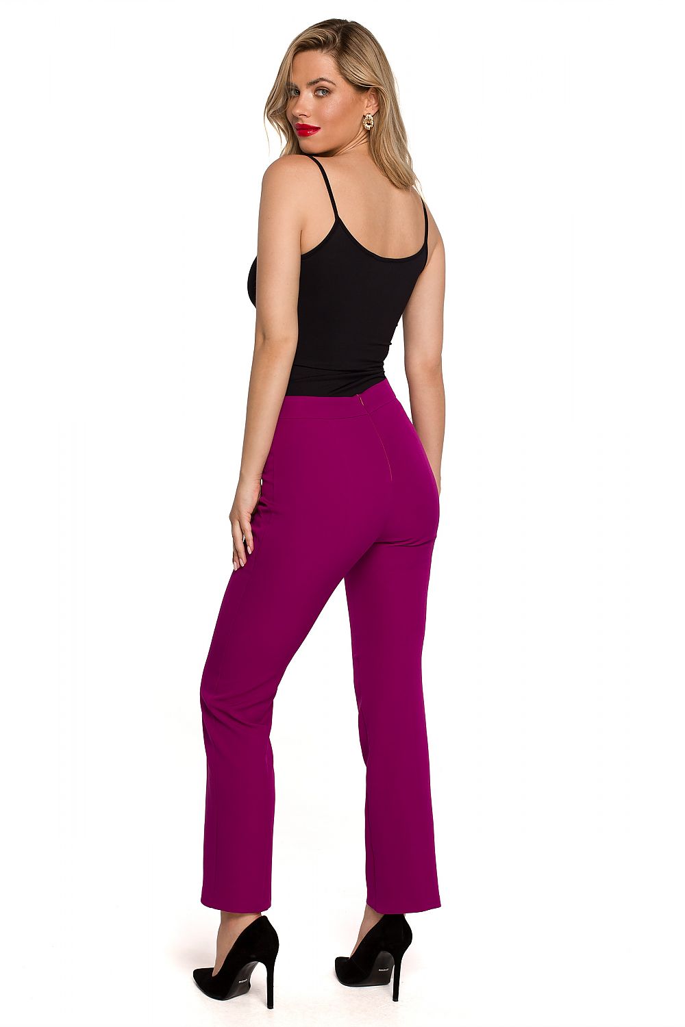 Damebukser Makover til dame fra MS StyleHaven, laget av polyester, farge Rosa, størrelse M, med one-shoulder; sleeveless ermer