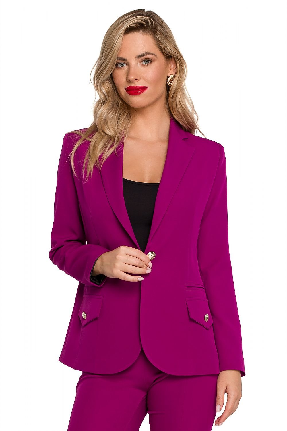 Jakke Makover til dame fra MS StyleHaven, laget av polyester, farge Fiolett, størrelse s, med long ermer