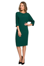 Dagkjole Stylove til dame fra MS StyleHaven, laget av polyester; Viskose; Elastan-1, farge Grønn, størrelse s, med lang ermer, midi lengde, kjolestil a-line; sheath, perfekt til dress