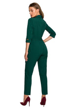 Jumpsuit Stylove til dame fra MS StyleHaven, laget av polyester; Viskose; Elastan-1, farge Grønn, størrelse M, med lang ermer, perfekt til dress