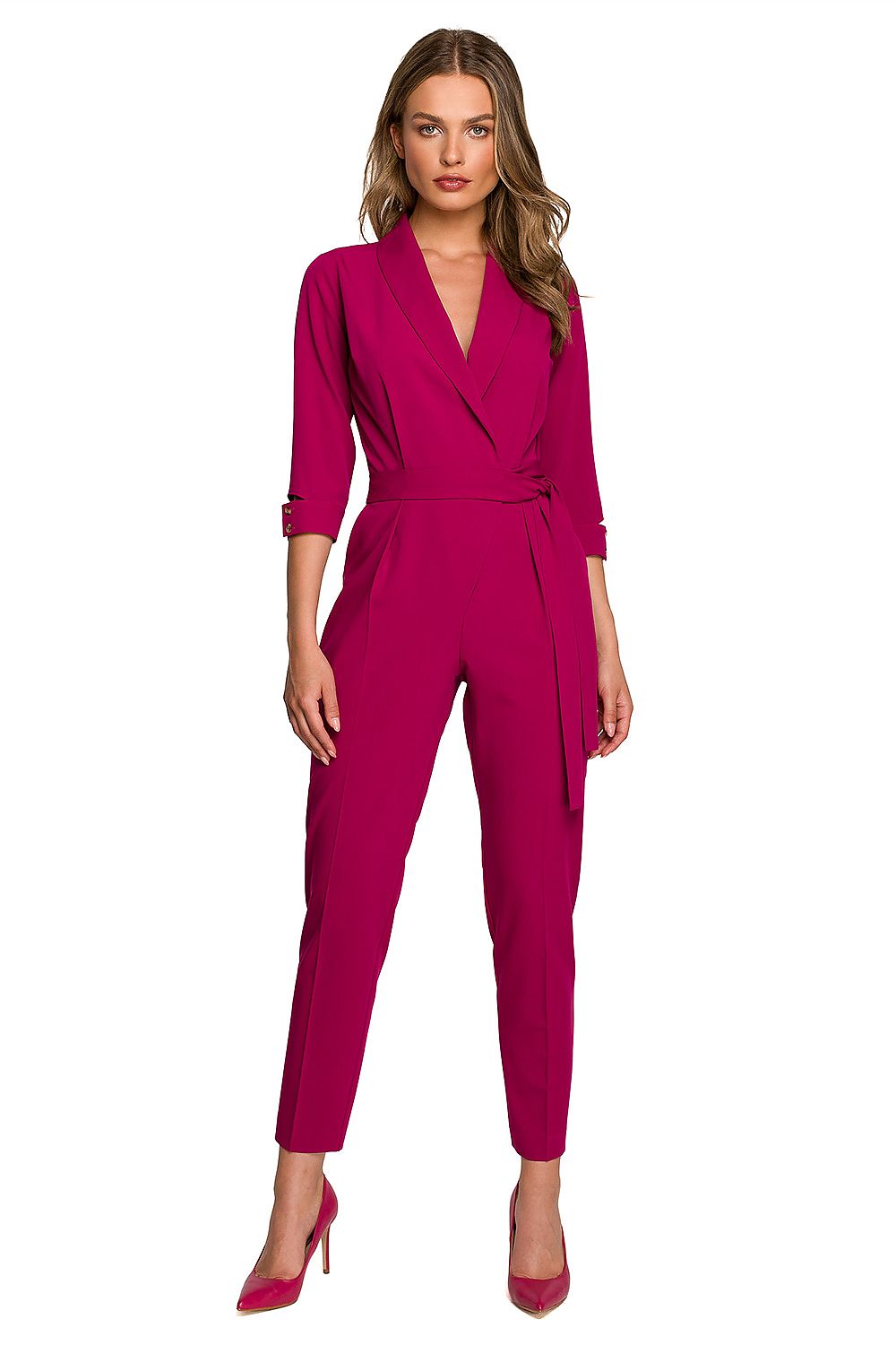 Jumpsuit Stylove til dame fra MS StyleHaven, laget av polyester; Viskose; Elastan-1, farge Grønn, størrelse L, med lang ermer, perfekt til dress