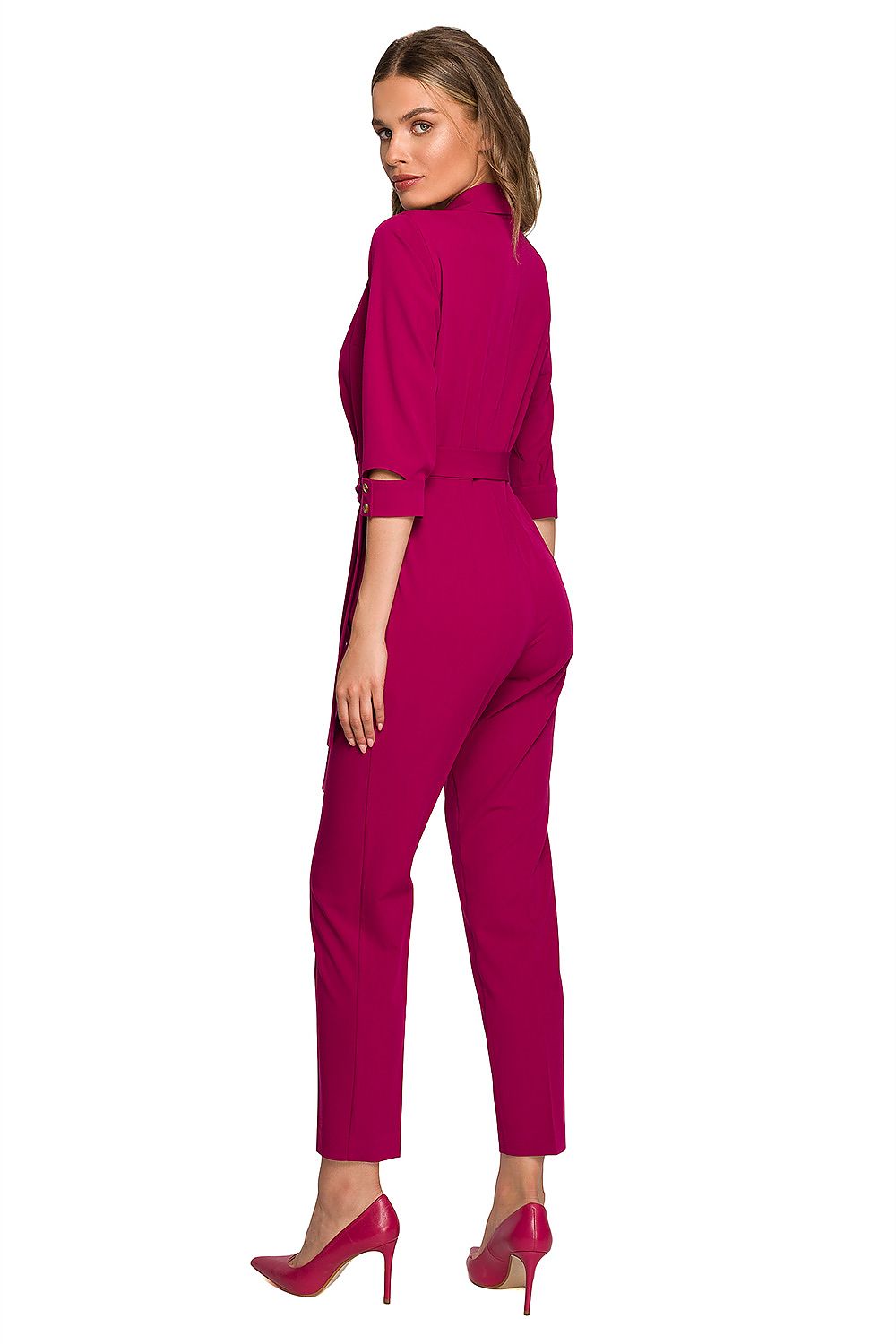 Jumpsuit Stylove til dame fra MS StyleHaven, laget av polyester; Viskose; Elastan-1, farge Grønn, størrelse XL, med lang ermer, perfekt til dress