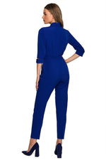 Jumpsuit Stylove til dame fra MS StyleHaven, laget av polyester; Viskose; Elastan-1, farge Fiolett, størrelse L, med lang ermer, perfekt til dress