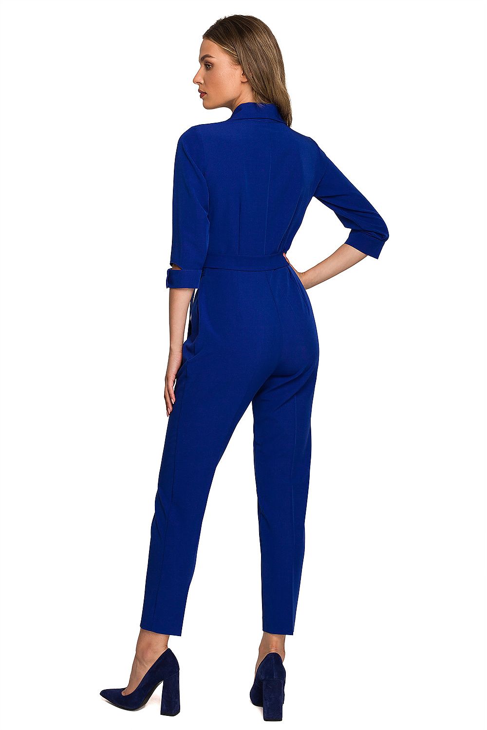 Jumpsuit Stylove til dame fra MS StyleHaven, laget av polyester; Viskose; Elastan-1, farge Fiolett, størrelse L, med lang ermer, perfekt til dress
