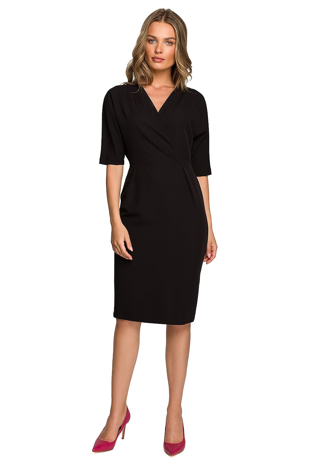 Dagkjole Stylove til dame fra MS StyleHaven, laget av polyester; Viskose; Elastan, farge Grønn, størrelse XXL, med short ermer, perfekt til dress