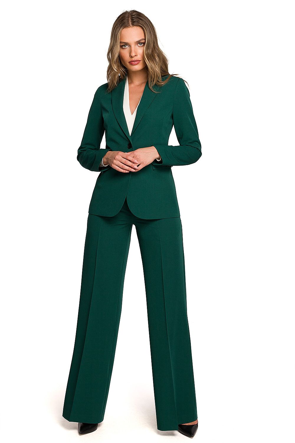Jakke Stylove til dame fra MS StyleHaven, laget av polyester; Viskose; Elastan-1, farge Grønn, størrelse M, med long ermer, perfekt til dress