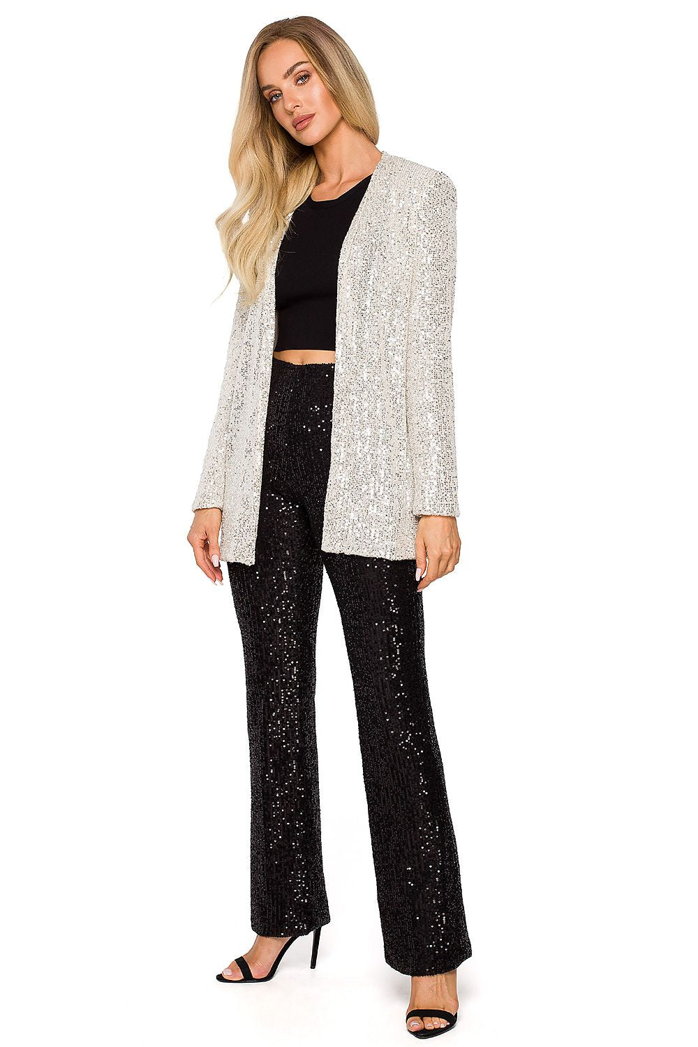 Jakke Moe til dame fra MS StyleHaven, laget av polyester, farge beige, størrelse M, med long ermer, perfekt til dress