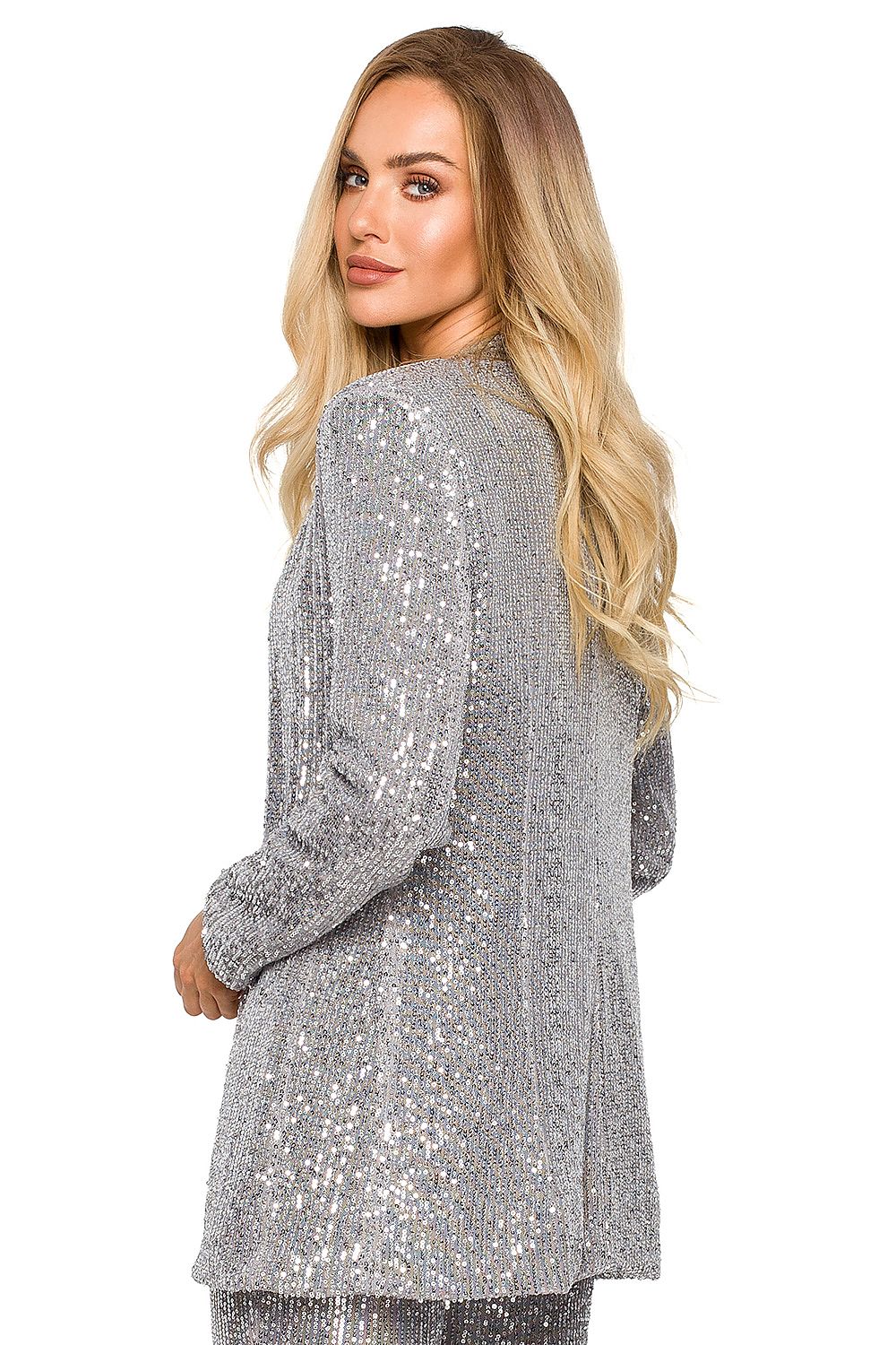Jakke Moe til dame fra MS StyleHaven, laget av polyester, farge Grå, størrelse s, med long ermer, perfekt til dress