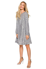 Aftenkjole Moe til dame fra MS StyleHaven, laget av polyester, farge beige, størrelse XXL, med long ermer, perfekt til dress