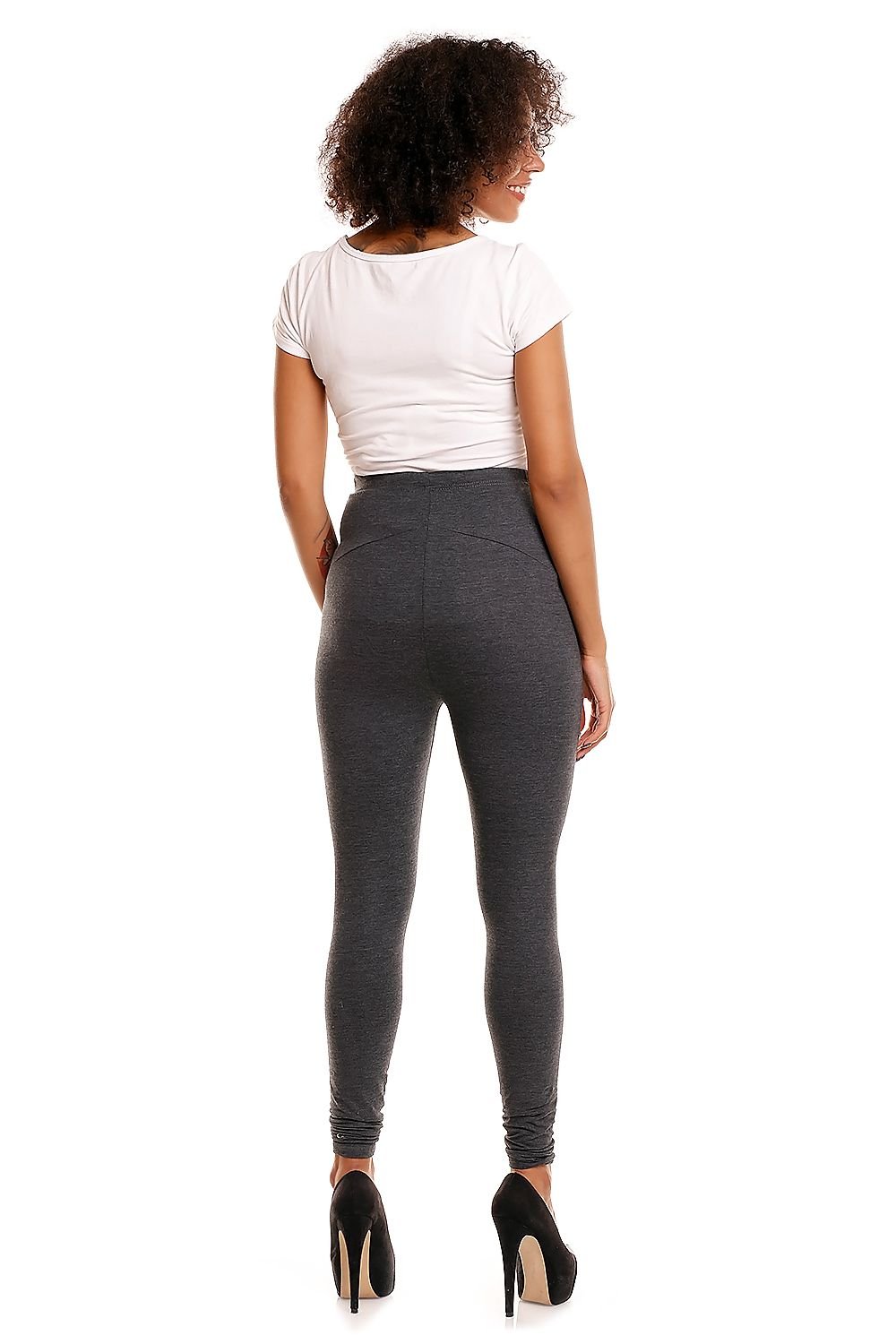 Blissful Bump Leggings fra PeeKaBoo til dame fra MS StyleHaven, laget av Bomull; Elastan, farge Grå 2, størrelse 2XL/3XL, med 45720 ermer, perfekt til casual; dress