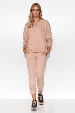 Sett Makadamia til dame fra MS StyleHaven, laget av Bomull, farge Rosa, størrelse 36/38, med long ermer, perfekt til casual; dress
