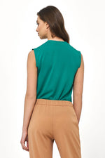 Bluse Nife til dame fra MS StyleHaven, laget av Viskose, farge Grønn, størrelse 40, med 45720 ermer, perfekt til casual; dress