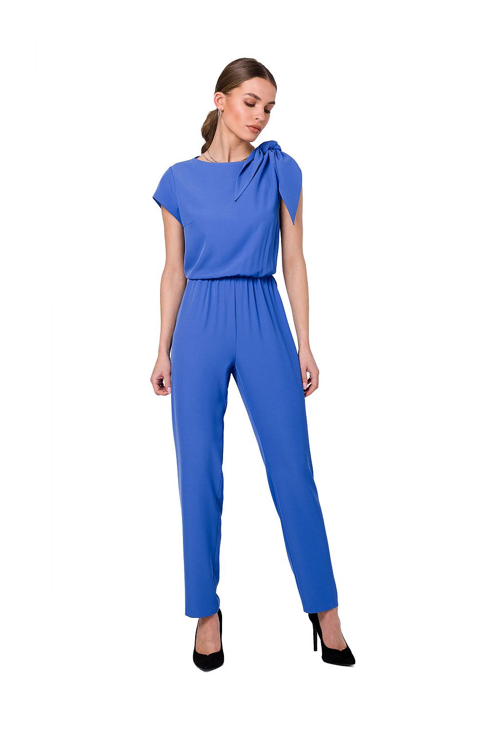 Dress Stylove til dame fra MS StyleHaven, laget av polyester; Elastan, farge Fiolett, størrelse L, med sleeveless ermer, perfekt til dress