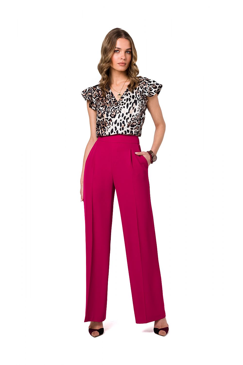 Bluse Stylove til dame fra MS StyleHaven, laget av polyester, farge Brun, størrelse M, med short; sleeveless ermer, perfekt til dress