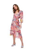 Dagkjole Stylove til dame fra MS StyleHaven, laget av polyester, farge Brun, størrelse L, med lang ermer, perfekt til dress