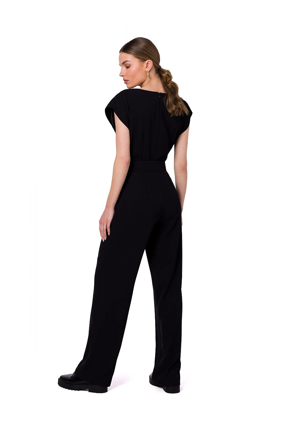 Jumbsuit Stylove til dame fra MS StyleHaven, laget av polyester; Elastan-1, farge Blå, størrelse s, med short; cap ermer, perfekt til dress