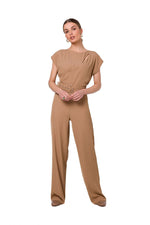Jumbsuit Stylove til dame fra MS StyleHaven, laget av polyester; Elastan-1, farge Blå, størrelse M, med short; cap ermer, perfekt til dress