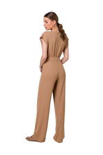 Jumbsuit Stylove til dame fra MS StyleHaven, laget av polyester; Elastan-1, farge Blå, størrelse L, med short; cap ermer, perfekt til dress
