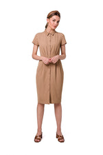 Dagkjole Stylove til dame fra MS StyleHaven, laget av polyester; Elastan-1, farge Blå, størrelse M, med short ermer, perfekt til dress