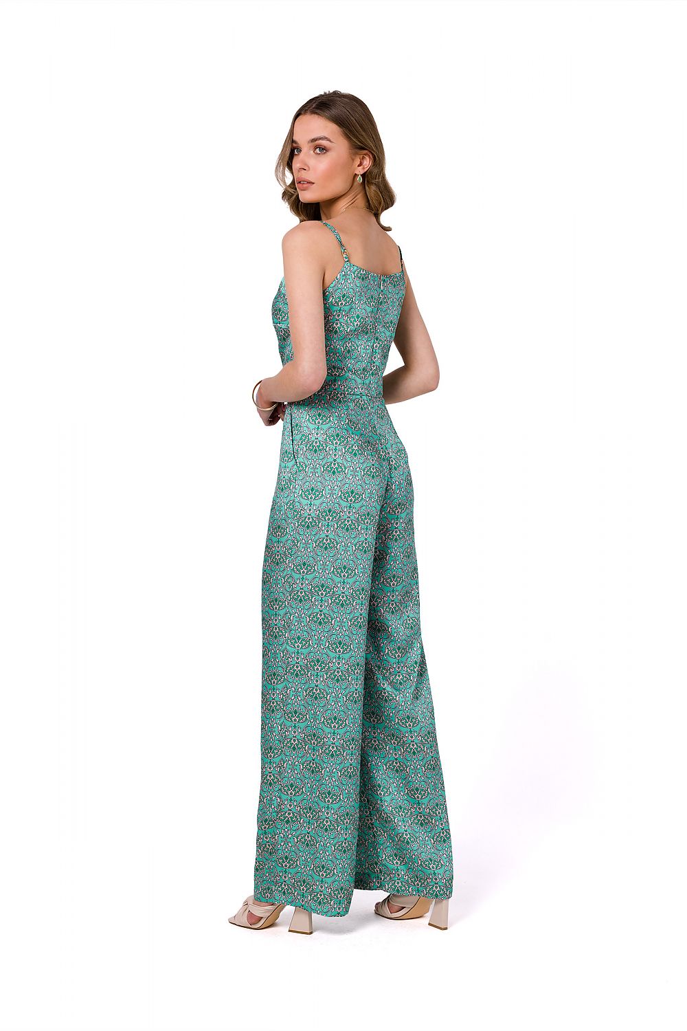 Jumbsuit Stylove til dame fra MS StyleHaven, laget av polyester, farge Brun, størrelse XL, med sleeveless ermer, perfekt til dress