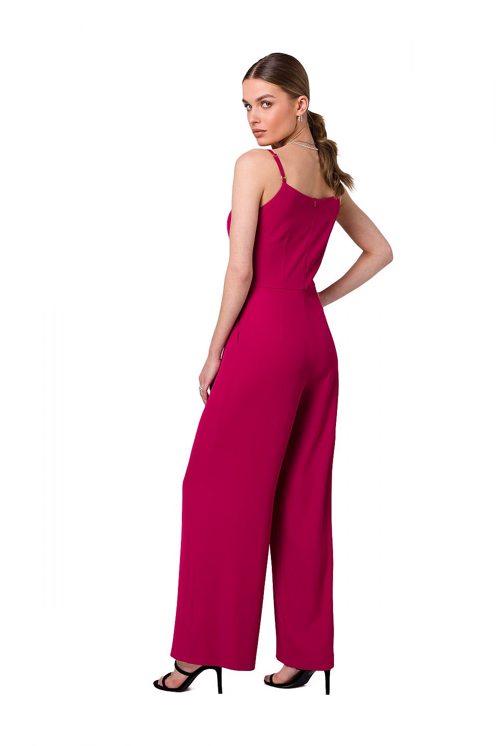 Jumbsuit Stylove til dame fra MS StyleHaven, laget av polyester; Elastan-1, farge Fiolett, størrelse M, med sleeveless ermer, perfekt til dress