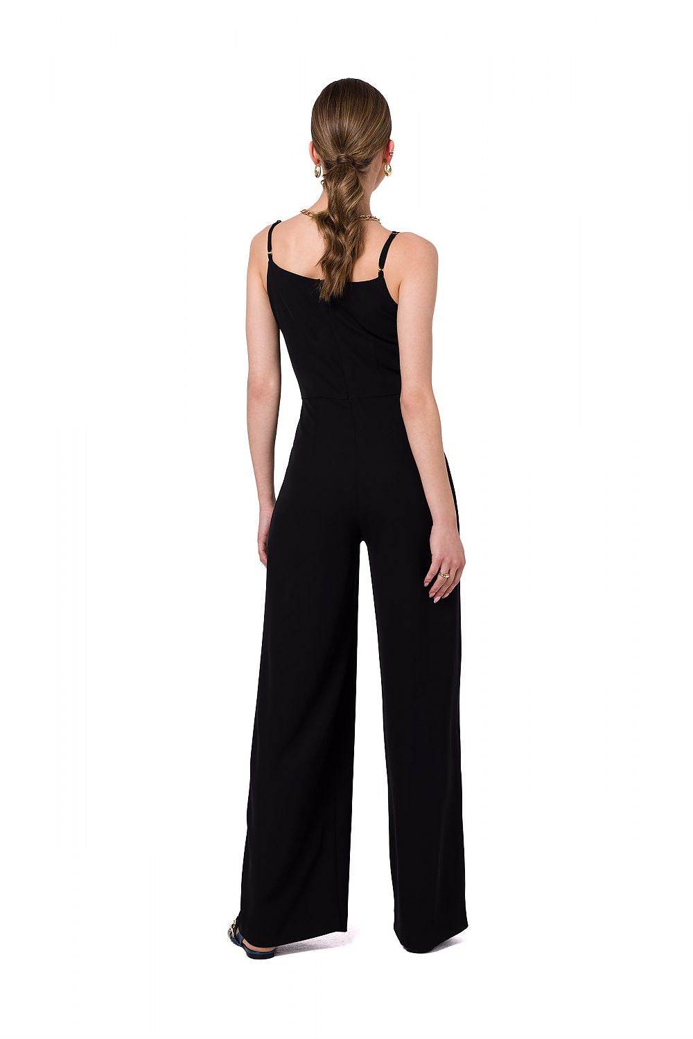 Jumbsuit Stylove til dame fra MS StyleHaven, laget av polyester; Elastan-1, farge Svart, størrelse M, med sleeveless ermer, perfekt til dress