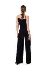 Jumbsuit Stylove til dame fra MS StyleHaven, laget av polyester; Elastan-1, farge Svart, størrelse M, med sleeveless ermer, perfekt til dress