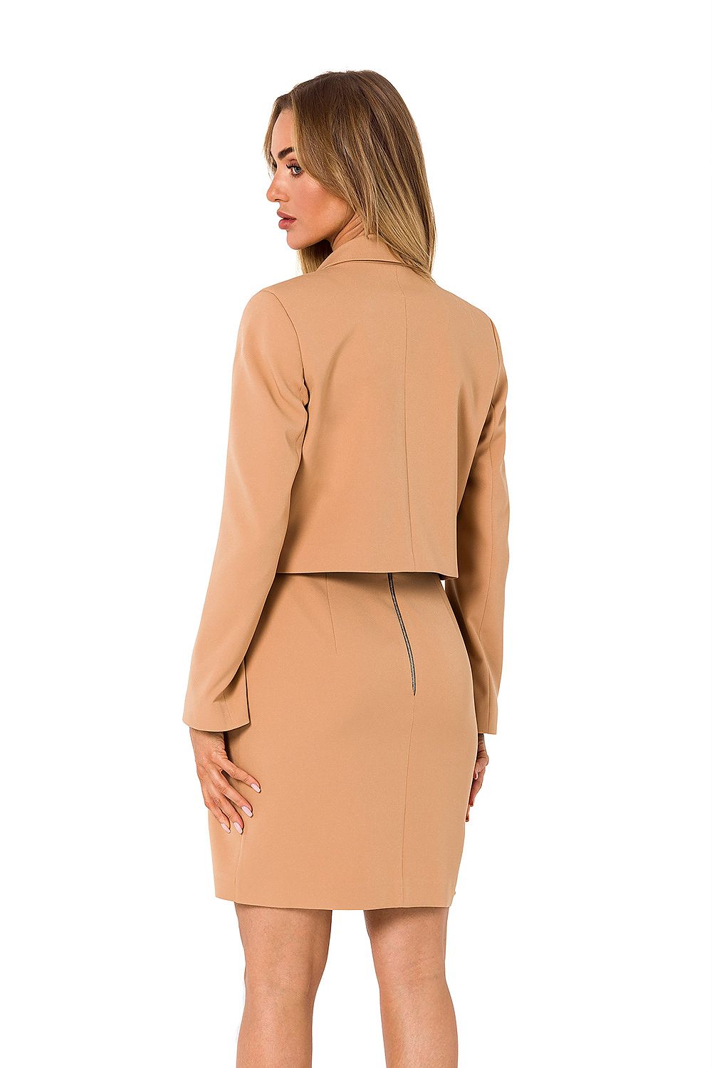 Supermoderne Jakke - Moe til dame fra MS StyleHaven, laget av polyester, farge beige, størrelse s, med long ermer, perfekt til dress