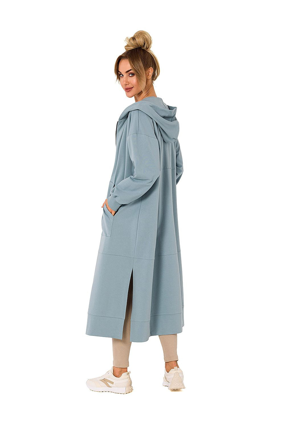 Genser Moe til dame fra MS StyleHaven, laget av Bomull; Elastan-1, farge beige, størrelse S/M, med long ermer, perfekt til dress