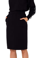 Praktisk Skjørt - Moe til dame fra MS StyleHaven, laget av Bomull; Elastan-1, farge Rosa, størrelse M, med long ermer, perfekt til dress