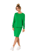 Genser Moe til dame fra MS StyleHaven, laget av Bomull, farge Grønn, størrelse M, med short ermer, perfekt til dress