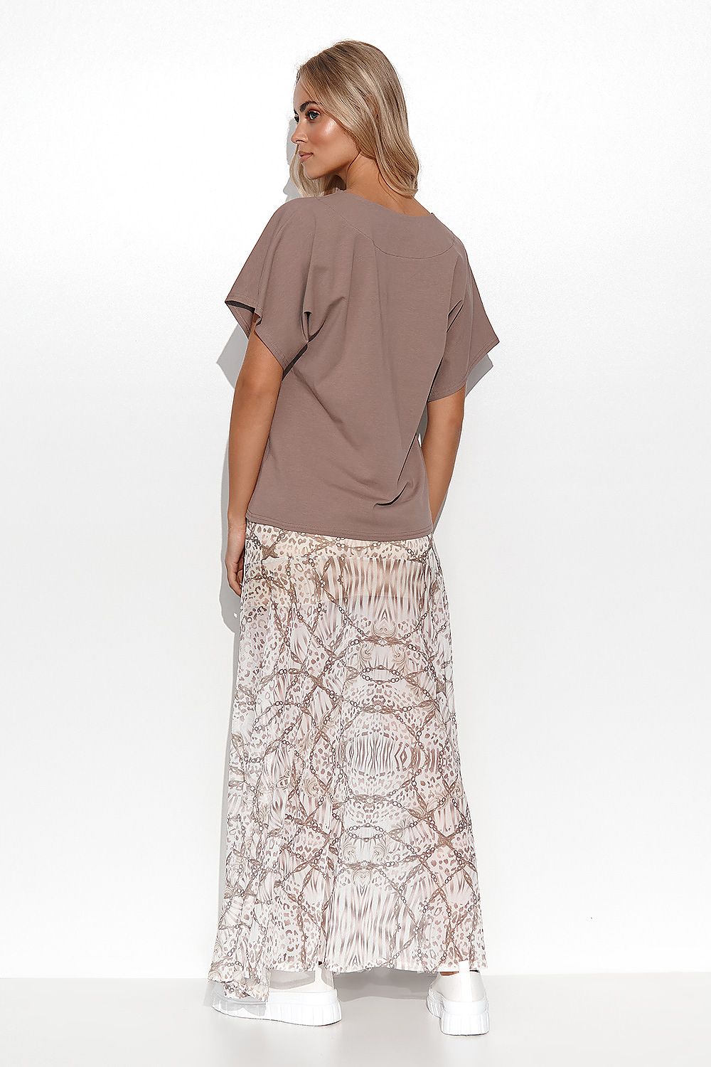 Bluse Makadamia til dame fra MS StyleHaven; laget av Bomull; farge beige 2; stÃƒÂ¸rrelse 44/46; med short ermer; perfekt til casual; dress