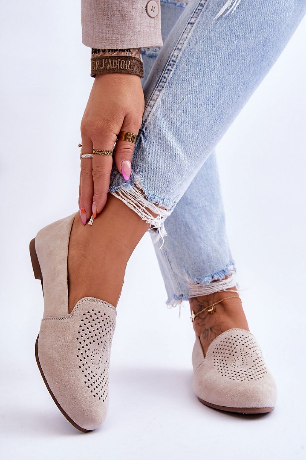 Mocassin Step in Style til dame fra MS StyleHaven, laget av polyester, farge beige, størrelse 38, med long ermer, perfekt til casual; dress