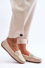 Mocassin Step in Style til dame fra MS StyleHaven, laget av polyester, farge beige, størrelse 37, med long ermer, perfekt til casual; dress