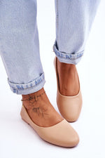 Økoki-Skinn ballerina-sko - Step in style til dame fra MS StyleHaven, laget av Bomull; polyester, med detaljer i synthetic, farge beige, størrelse 36, med 45720 ermer, hælhøyde flat, skostørrelse 36; 37; 38; 39; 40; 41; 42, perfekt til casual; dress