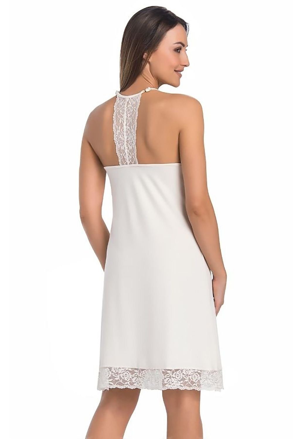 Teyli Dame Chemise til dame fra MS StyleHaven, laget av Elastan; Viskose, farge beige, størrelse S, med sleeveless ermer, perfekt til casual; dress