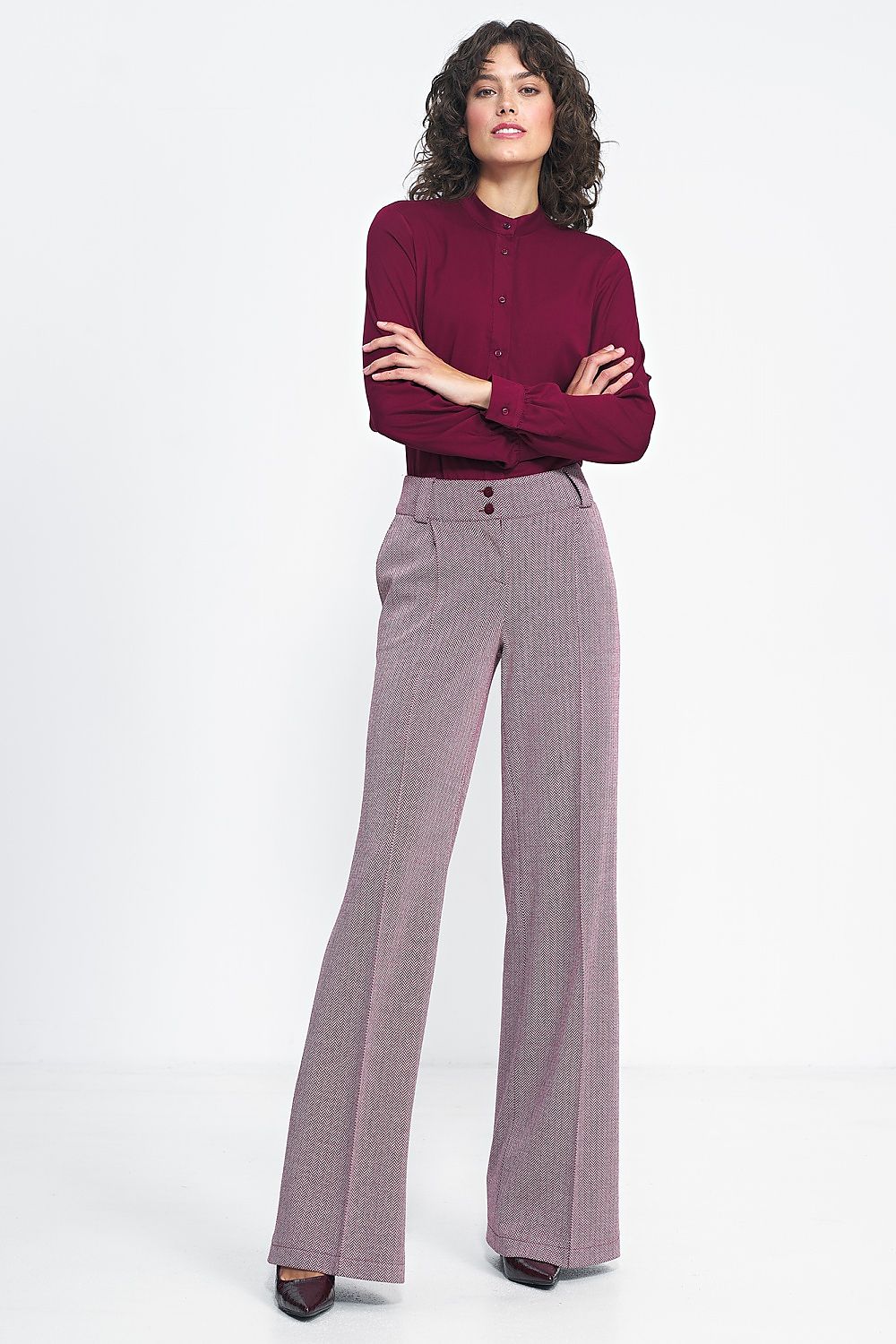 Bukser Nife til dame fra MS StyleHaven, laget av polyester; Viskose, farge Rød, størrelse 36, med long ermer, bukselengde long, perfekt til casual; dress