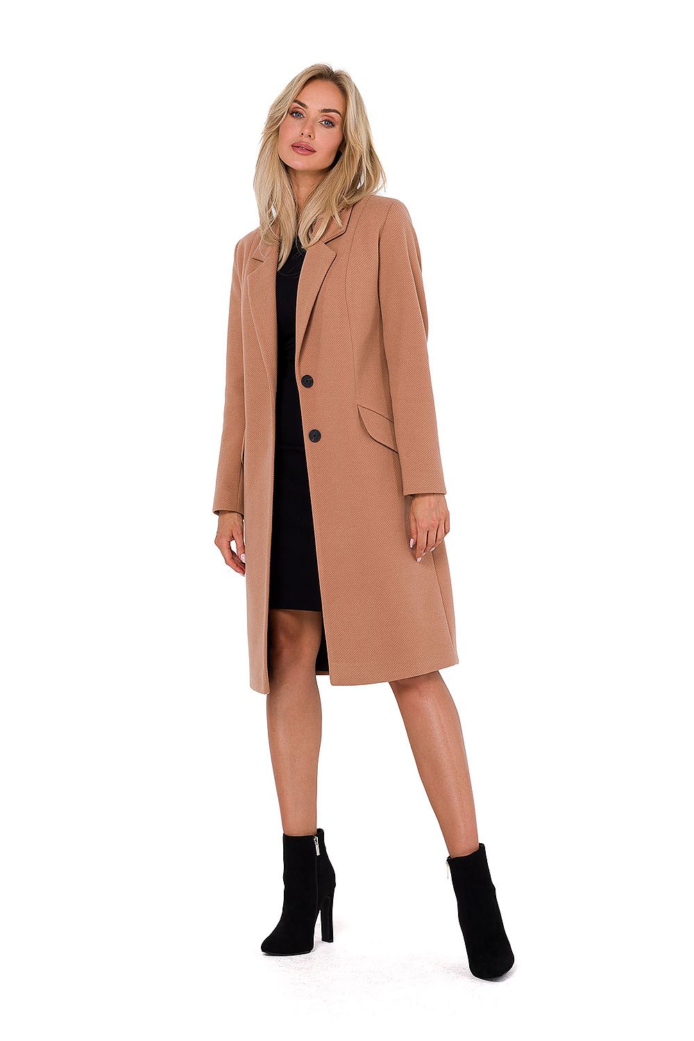 Dame Frakk - Moe til dame fra MS StyleHaven, laget av fleece; polyester, farge beige, størrelse s, med long ermer, perfekt til dress
