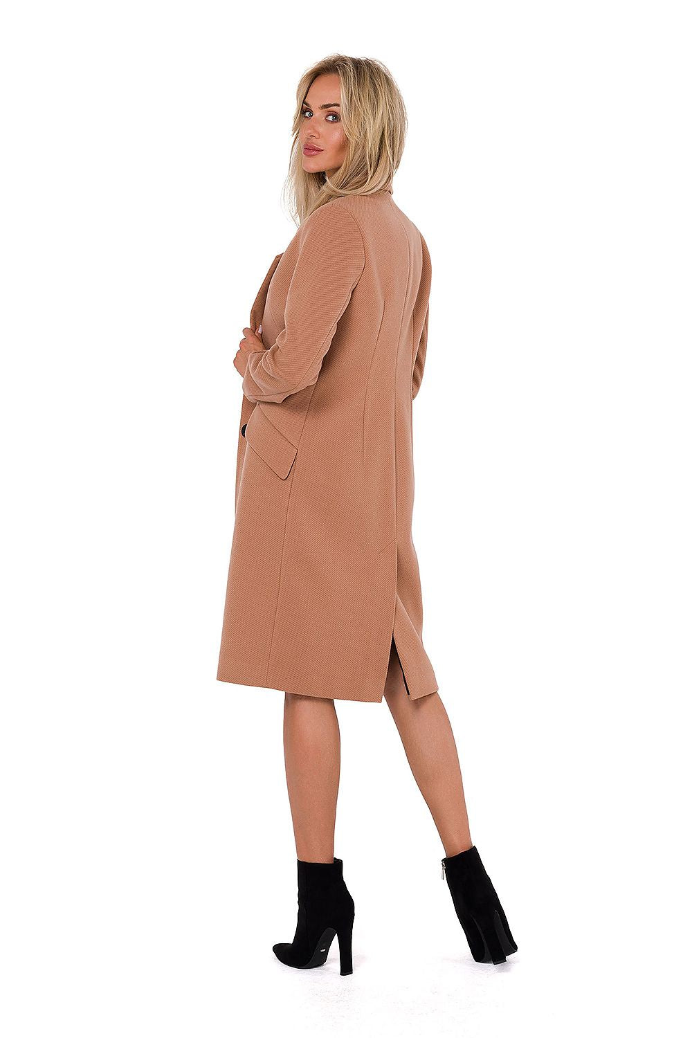 Dame Frakk - Moe til dame fra MS StyleHaven, laget av fleece; polyester, farge beige, størrelse M, med long ermer, perfekt til dress