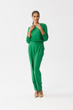 Dress Stylove til dame fra MS StyleHaven, laget av polyester; Viskose, farge Grønn, størrelse s, med long ermer, perfekt til dress