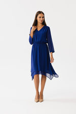 Cocktailkjole Stylove til dame fra MS StyleHaven, laget av polyester, farge Fiolett, størrelse M, med lang ermer, perfekt til dress