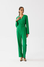 Dress Stylove til dame fra MS StyleHaven, laget av polyester; Viskose; Elastan-1, farge Grønn, størrelse s, med sleeveless; long ermer, perfekt til dress