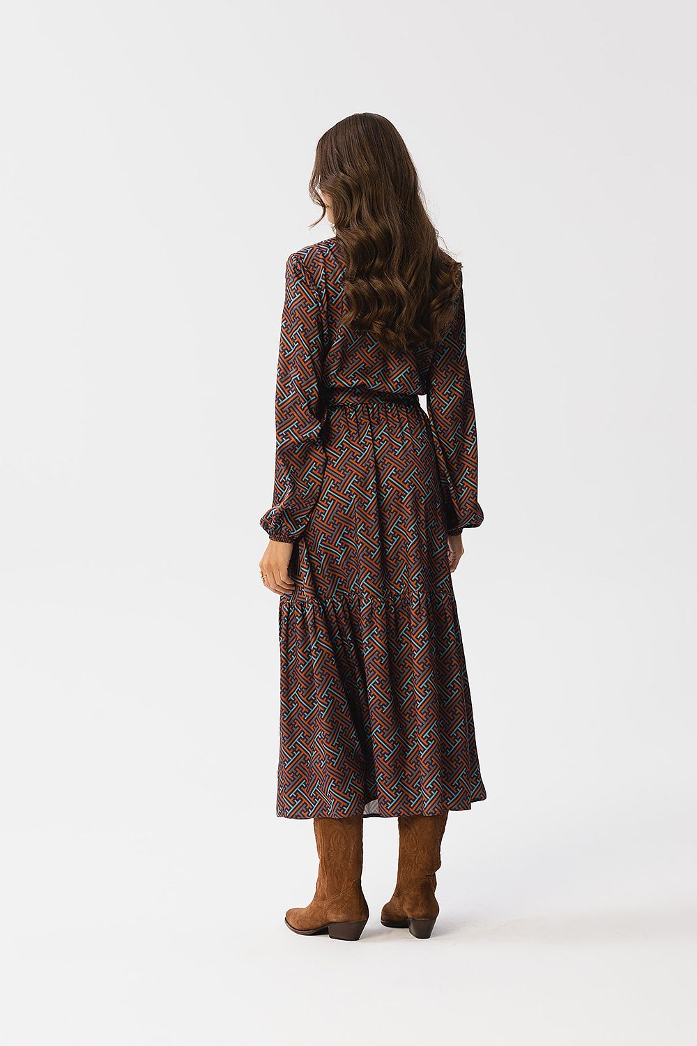 Dagkjole Stylove til dame fra MS StyleHaven, laget av polyester, farge Flerfarget, størrelse M, med long ermer, perfekt til dress