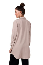 Tunika BeWear til dame fra MS StyleHaven, laget av polyester, farge beige 2, størrelse 2XL/3XL, med long ermer, perfekt til dress
