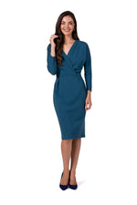Dagskjole BeWear til dame fra MS StyleHaven, laget av Bomull; Elastan-1, farge Blå, størrelse M, med 45720 ermer, perfekt til dress