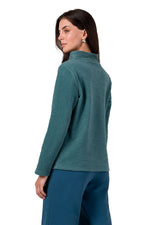 All-Season Comfort - Structured Turtleneck Sweatshirt til dame fra MS StyleHaven, laget av Bomull; polyester, farge Grønn, størrelse M, med long ermer, perfekt til dress