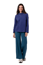 All-Season Comfort - Structured Turtleneck Sweatshirt til dame fra MS StyleHaven, laget av Bomull; polyester, farge Rosa, størrelse L, med long ermer, perfekt til dress