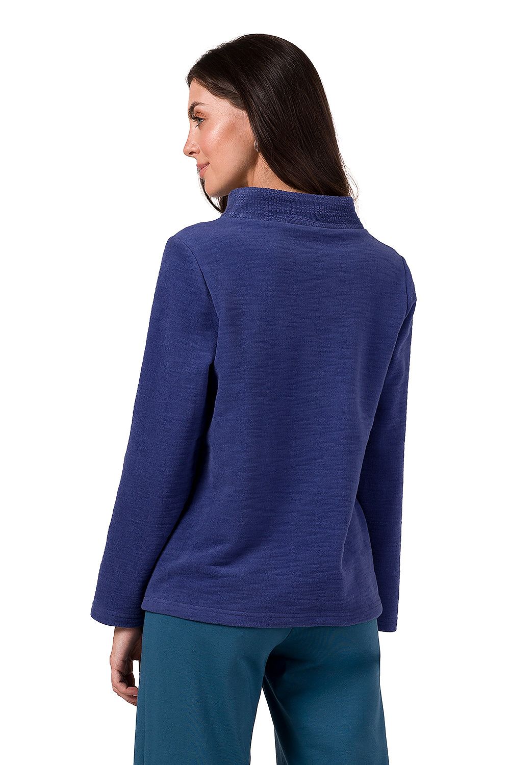 All-Season Comfort - Structured Turtleneck Sweatshirt til dame fra MS StyleHaven, laget av Bomull; polyester, farge Rosa, størrelse XL, med long ermer, perfekt til dress