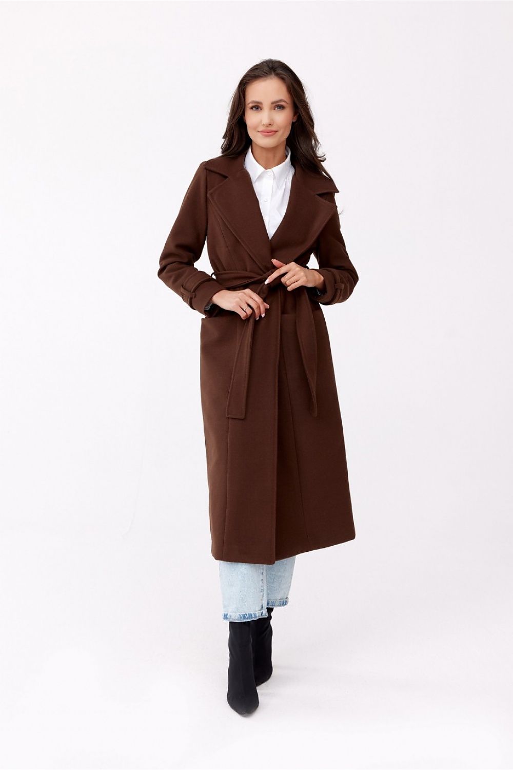 Aurora ullblandet kåpe fra Roco Fashion fra MS StyleHaven, størrelse 40, med long, bukselengde long, kjolelengde maxi, kjolestil sheath